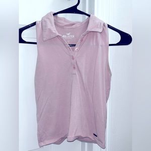 This is a pink sleeveless crop top